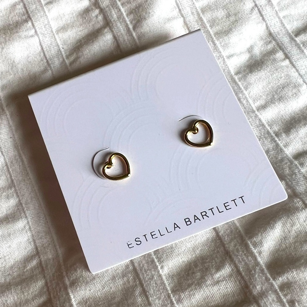 Earrings, ESTELLA BARTLETT heart earrings, new with tag,